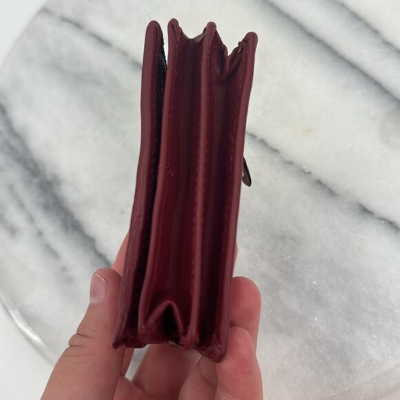 NWT ARRIGO deep blood red soft mini wallet - Picture 3 of 5